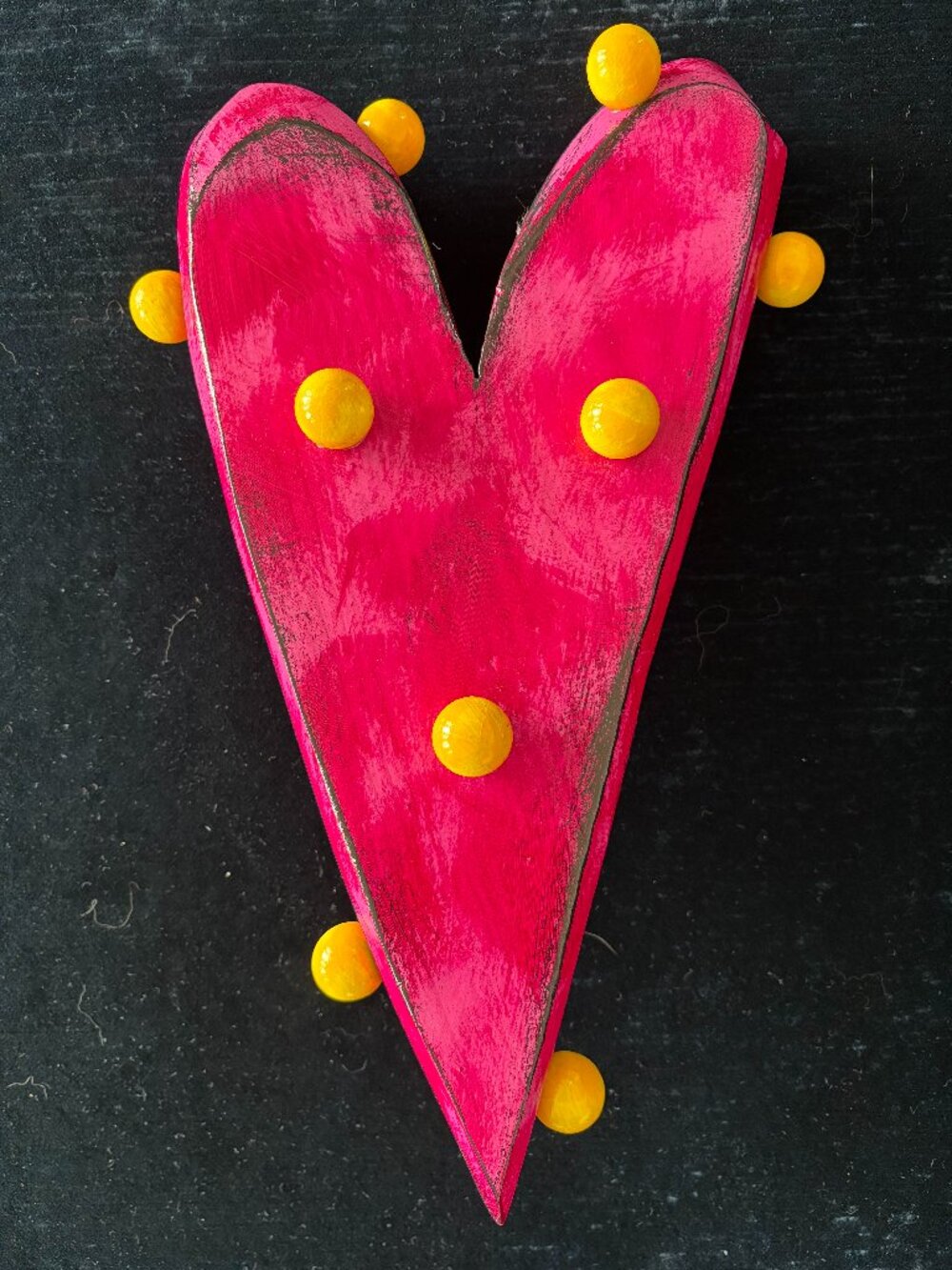 Whimsical Pink and Yellow Wall Art. Easy hang.